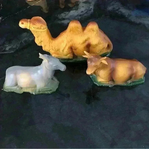 Vintage 50s 60s Art Plastic Nativity set made in Hong Kong. Complete 18-pc set - Picture 7 of 13